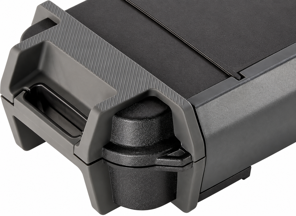 Waterproof gear case — actual closed front corner bumper detail
