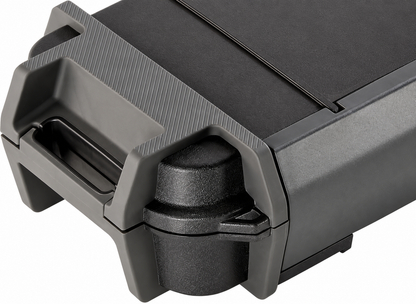 Waterproof gear case — actual closed front corner bumper detail