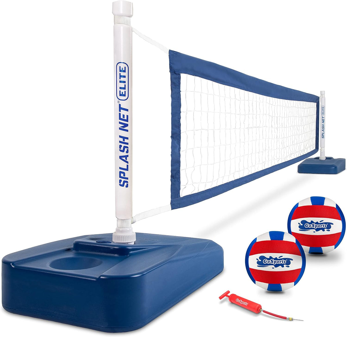 Pool volleyball set — original complete net, bases, two balls and pump
