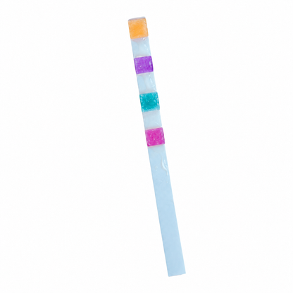 Pool test strips — original four-pad strip detail
